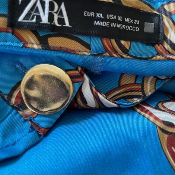 Zara Blogger Favorite Chain Print Satin Pareo Wrap Midi Skirt XL - Picture 6 of 6